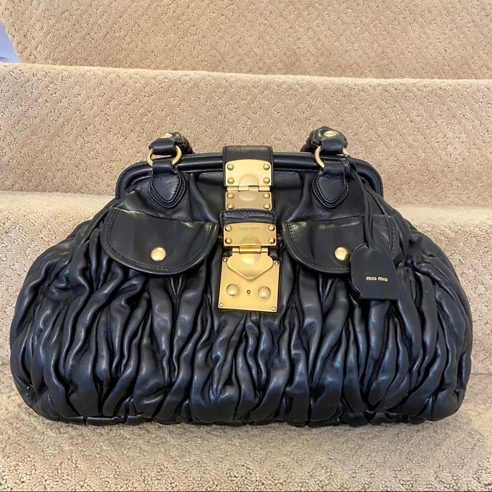 Authentic Vintage Miu Miu Matelasse Frame Satchel - image 1